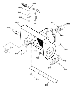 Auger Housing Group Diagram and Parts List for 1695696 2009 Briggs and Stratton Snow Blower